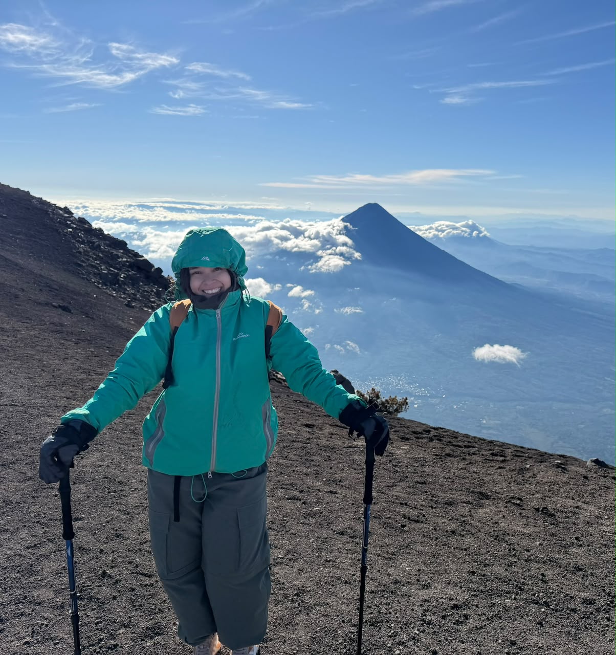 Gabriela Cardenas on a mountain trail