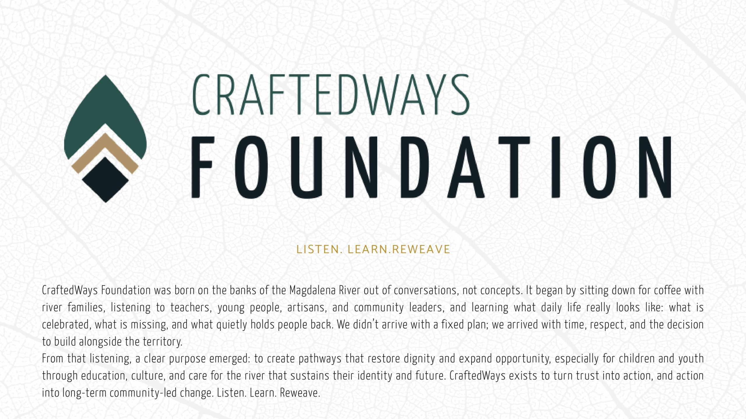CraftedWays Foundation Portada