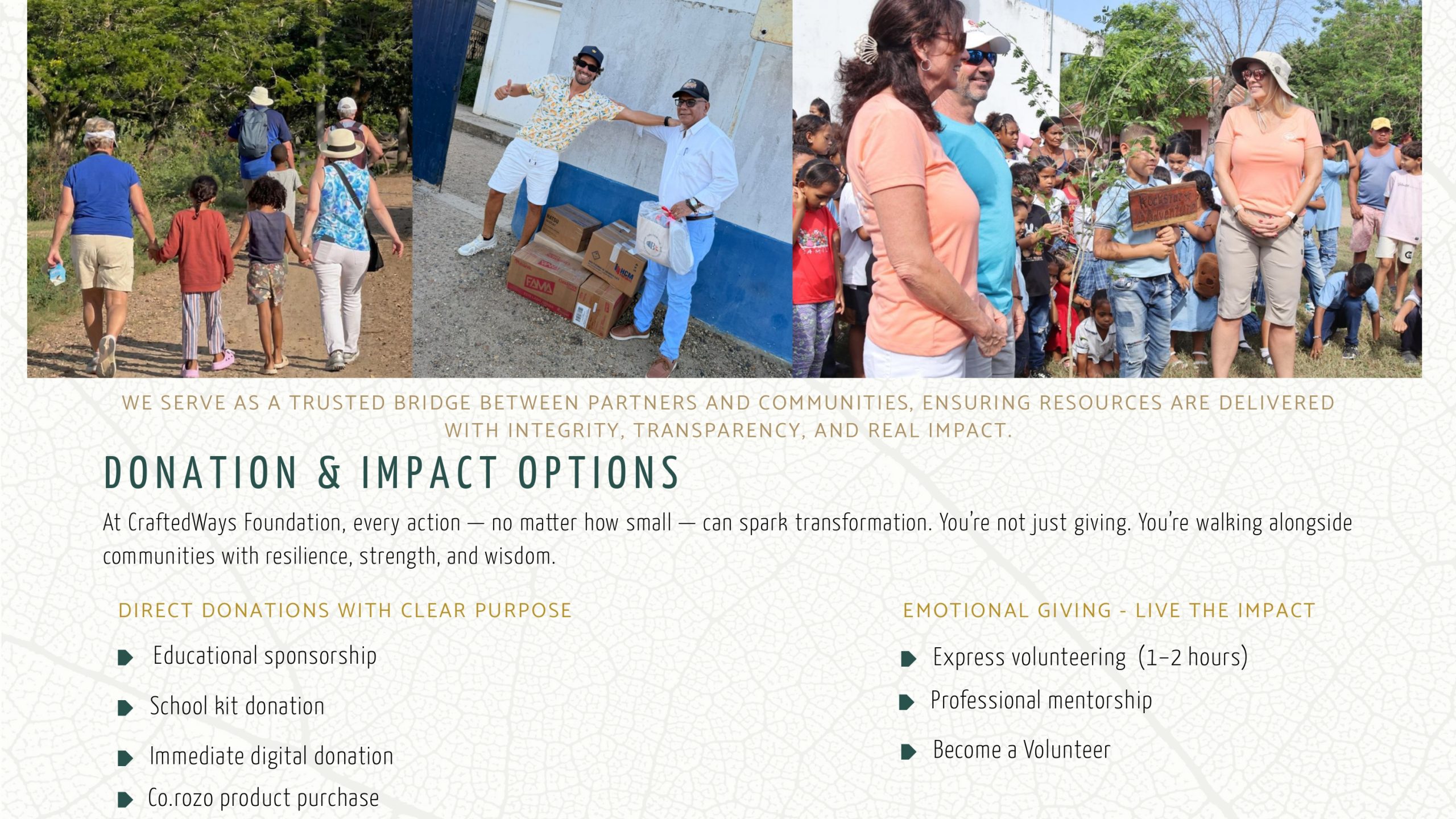 Opciones de Donación